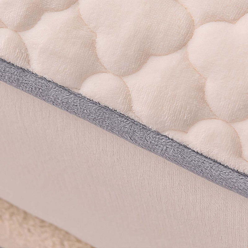 Mattress Cover Polyester 153x203x40cm Quilted Stretch Beige With 2 Pillow Covers