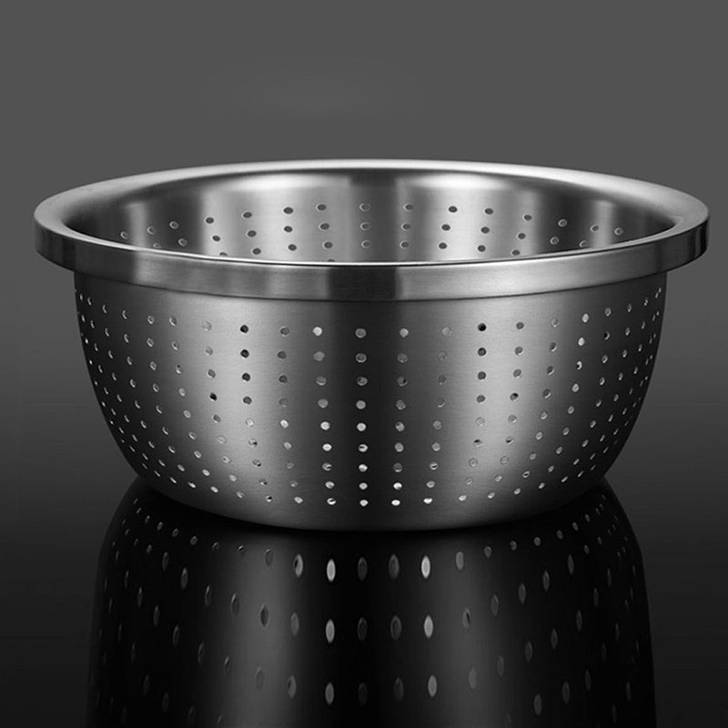 Stainless Steel Nesting Colander Perforated Kitchen Strainer Bowl Set of 3