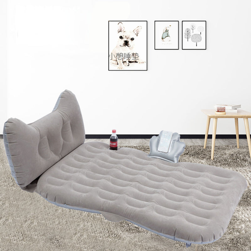 Grey Honeycomb Inflatable Car Mattress Portable Camping Air Bed Travel Kit