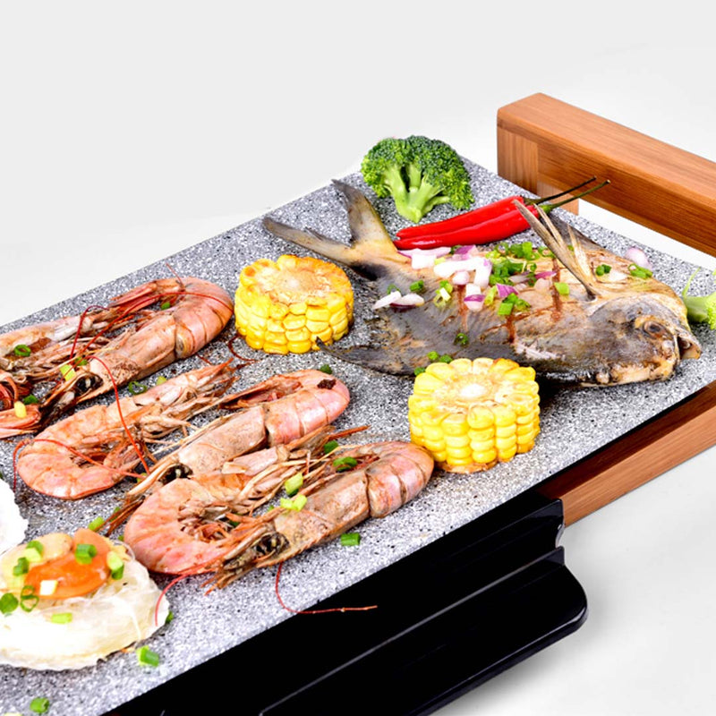 Electric Ceramic BBQ Grill Non-stick 62.5cm Indoor Outdoor Adjustable Thermostat