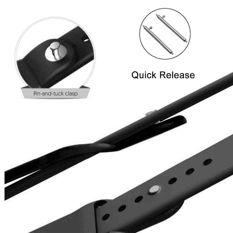 For Model B57C Silicone Replacement Watch Band Black Thickened Soft Waterproof