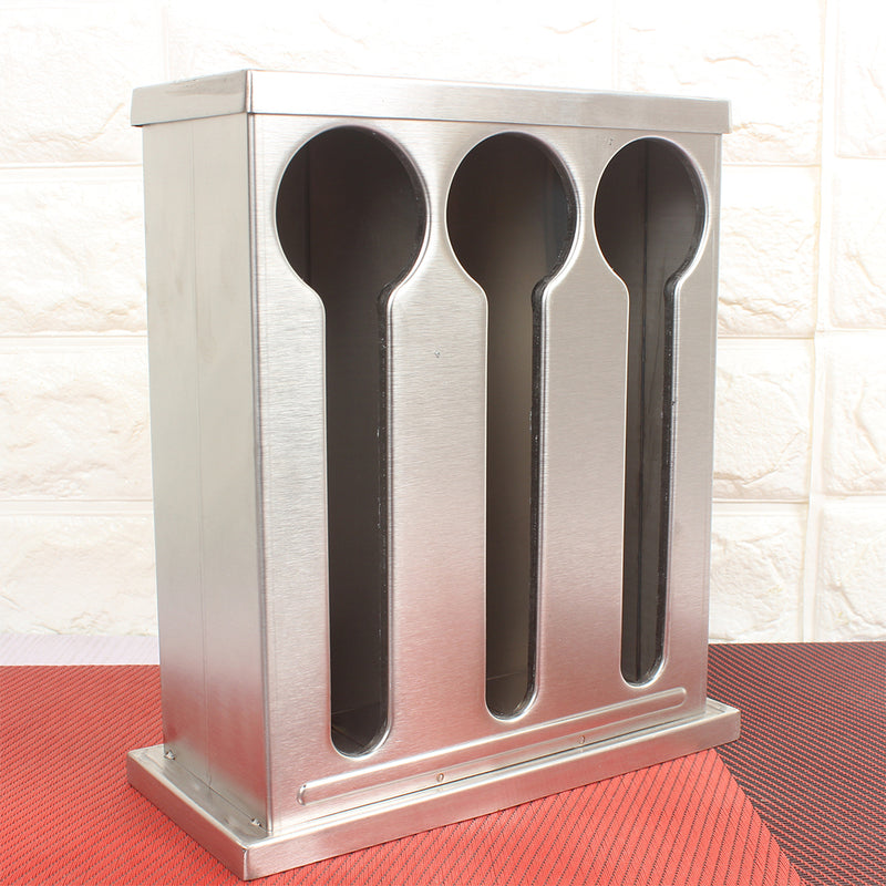 2X Stainless Steel Spoon Holder 3 Hole 18/10 200X90X230mm Drainable Buffet Rack