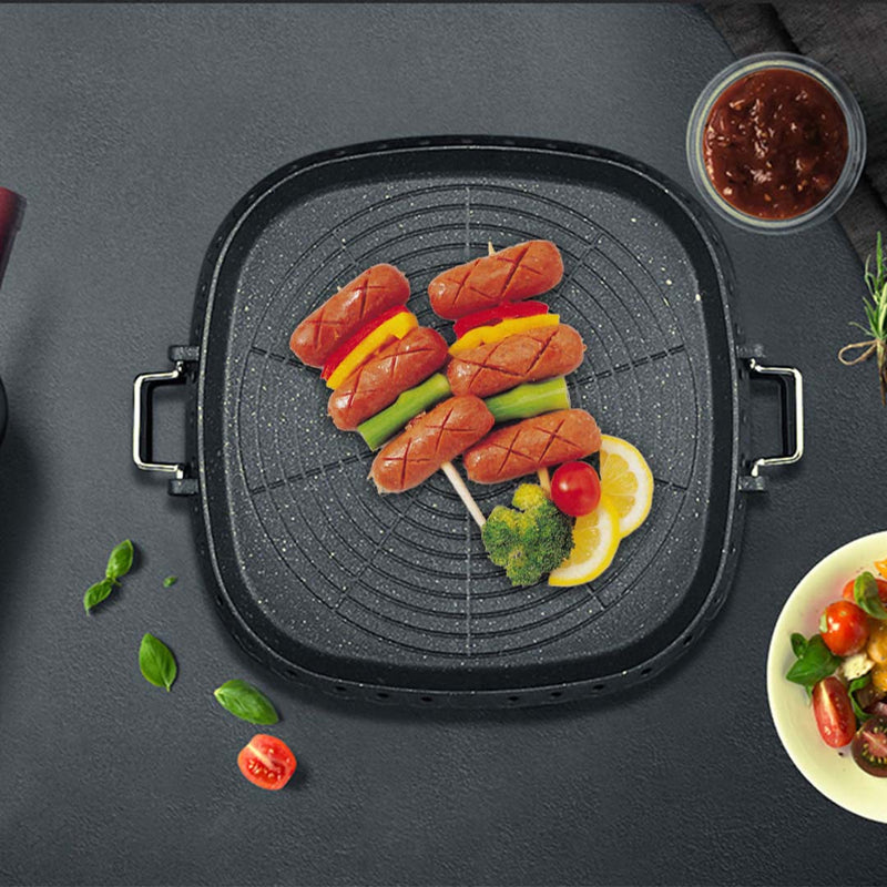Portable Stone Coated Square Grill Plate 320mm x 320mm Nonstick PFOA Free