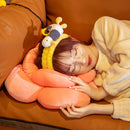 Yellow Double Flower Shape Cushion Soft Plush Pillow Home Decor 70cm