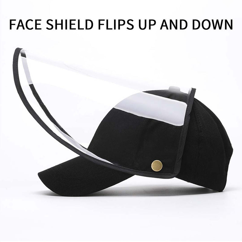 10X Adult Protective Hat Full Face Shield Cotton Plastic Tpu 27x41cm Black White