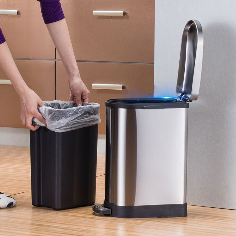 Foot Pedal Stainless Steel Trash Bin 10L Removable Inner Soft Close Lid