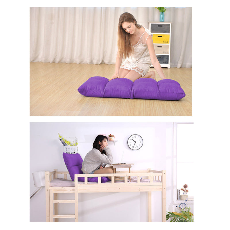 Purple Adjustable Floor Recliner Chair Folding Sofa Bed 108cm for Home Gaming
