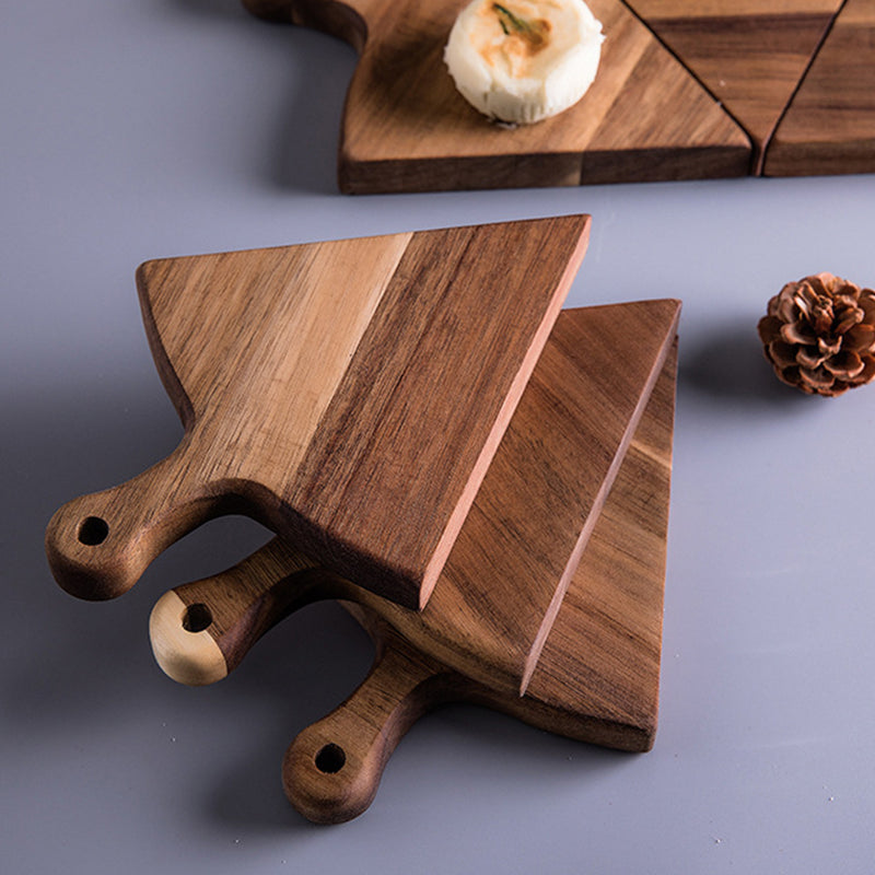 2X Acacia Wood Pizza Server Round Food Tray Cutting Board Brown Home Decor
