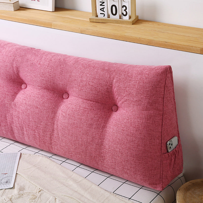 150cm Triangular Wedge Bed Headboard Pillow Polyester Polypropylene Filling Pink