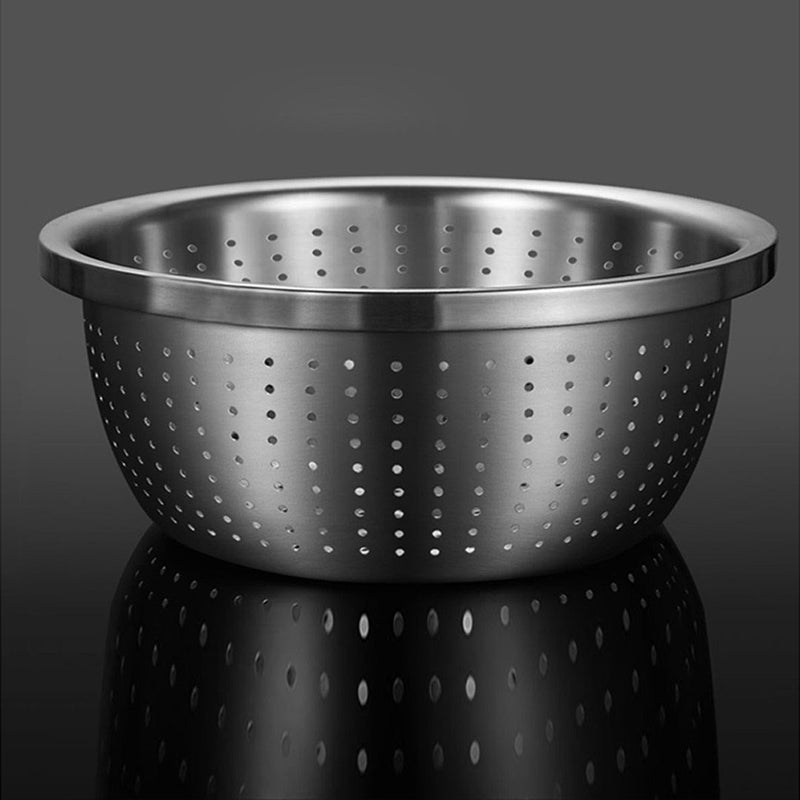 2X Stainless Steel Nesting Basin Colander Set of 3 Kitchen Strainer Bowls