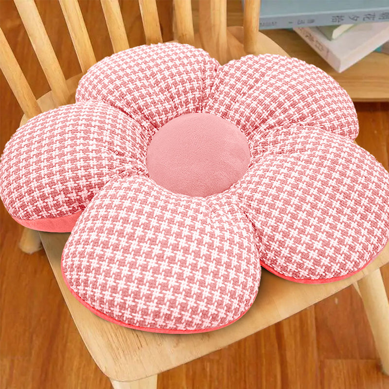 2X Flower Shaped Seat Cushion PP Cotton 45cm Pink Ergonomic Washable Nonslip