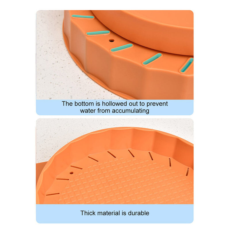2X Wall-Mounted Rotating Bathroom Organizer Plastic 360 Degree Orange Tray
