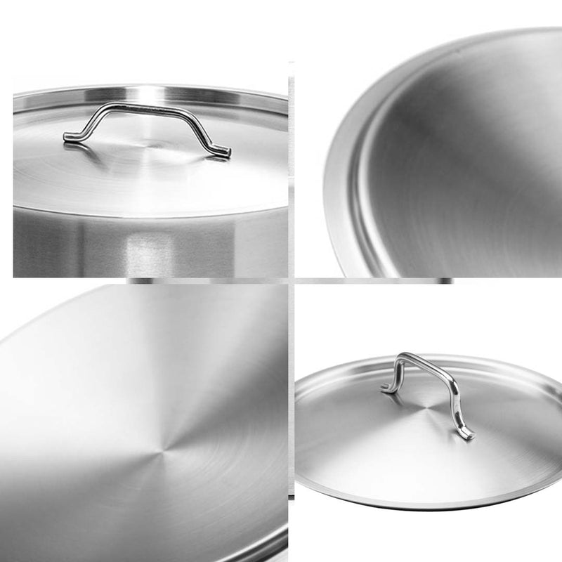 25cm Stainless Steel Stock Pot Lid Commercial Grade Easy Clean Durable