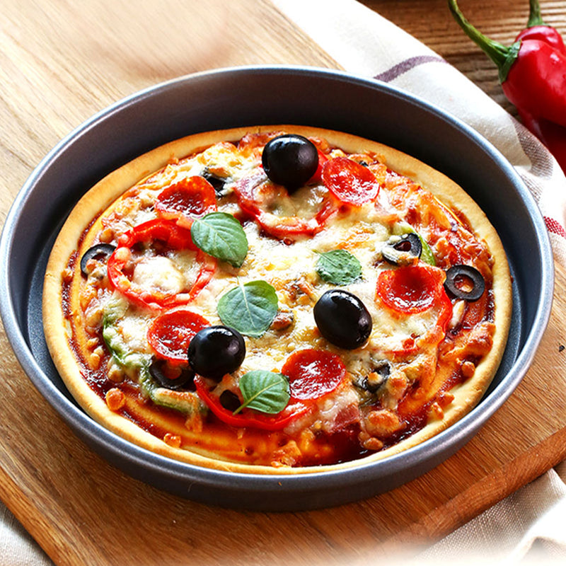 Pizza Pan 9 Inch Round Black Steel Non Stick Oven Safe