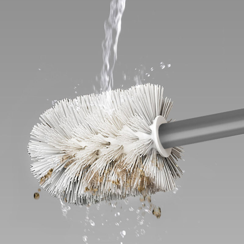 Wall Mounted Toilet Brush with Holder Aluminum Hygienic Scrub Dark Grey 27cm