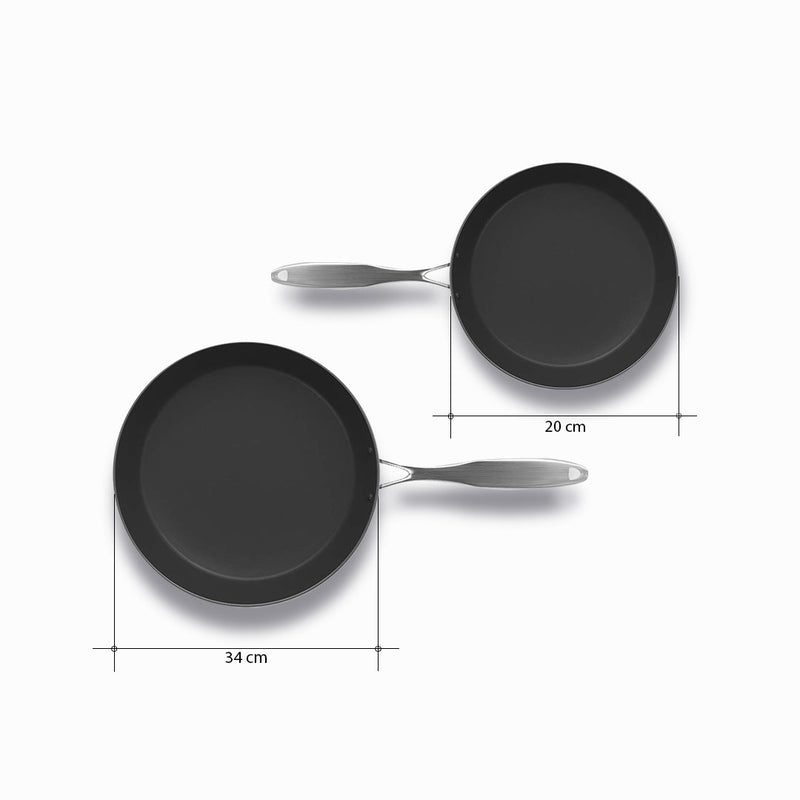 Stainless Steel Fry Pan 20cm 34cm Induction Compatible Non Stick Interior