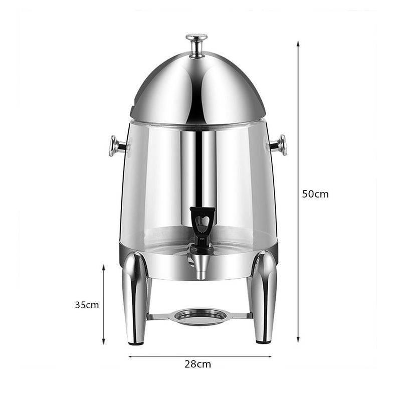 Stainless Steel 12L Beverage Dispenser Hot Cold Drink Chafer Urn Silver