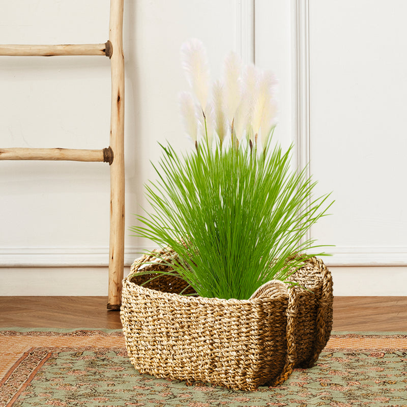 2X 137cm Potted Artificial Pampas Grass Plastic Tall Green Home Decor
