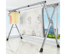2.4m Portable Clothes Drying Rack Stainless Steel Foldable Indoor Outdoor Use