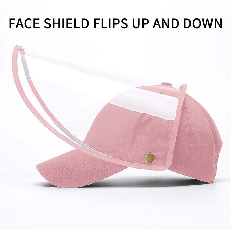 2X Kids Protective Hat Cotton TPU Full Face HD Shield Pink 26cmx35cm 46 To 54cm