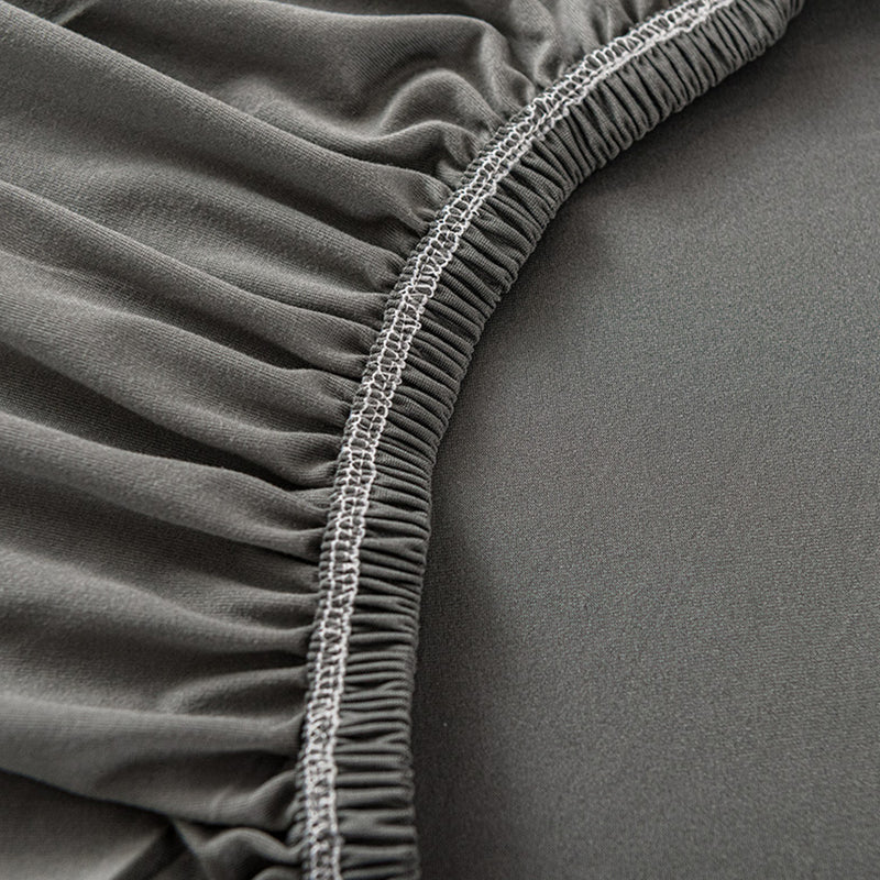 1 Seater Grey Polyester Stretch Sofa Slipcover Fits 90 To 140 Cm