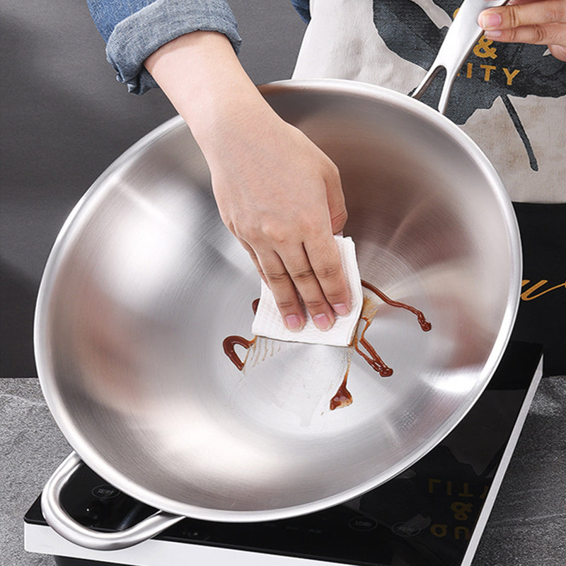 34cm 18/10 Stainless Steel Frying Pan Induction Ready Lid Helper Handle