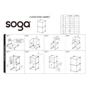 4 Tier Shoe Rack Organizer Black PP Plastic Shoe Storage Stand 42x32x95cm