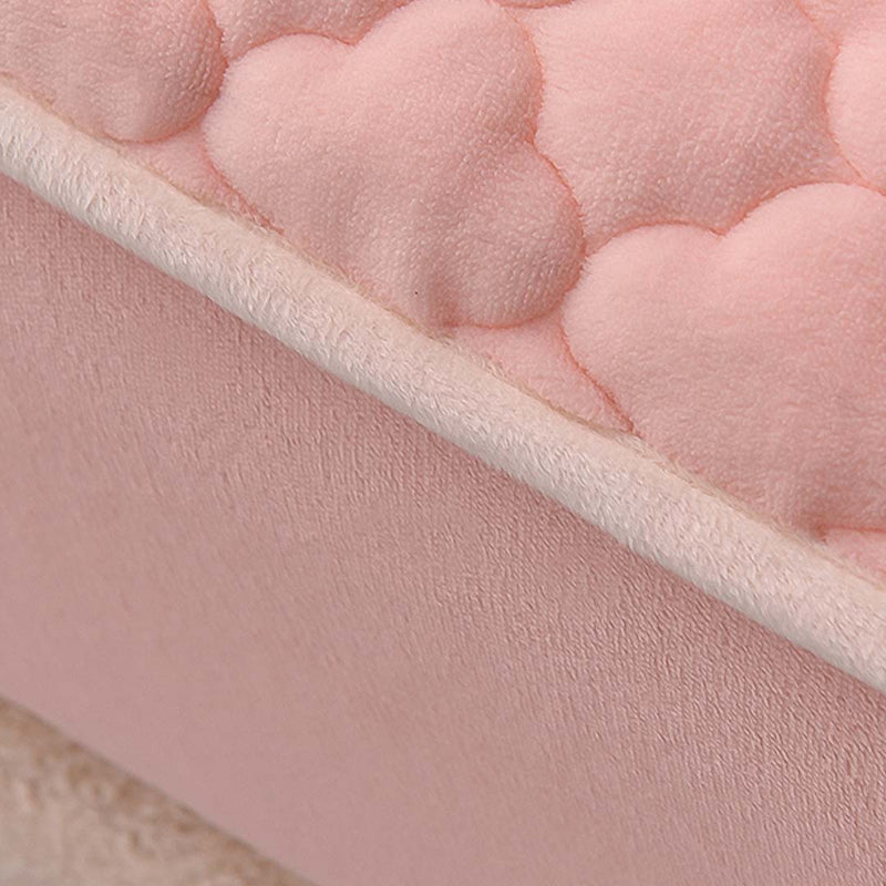 2X Pink Polyester Mattress Cover 203x153x40 Quilted Fleece With 4 Pillow Covers