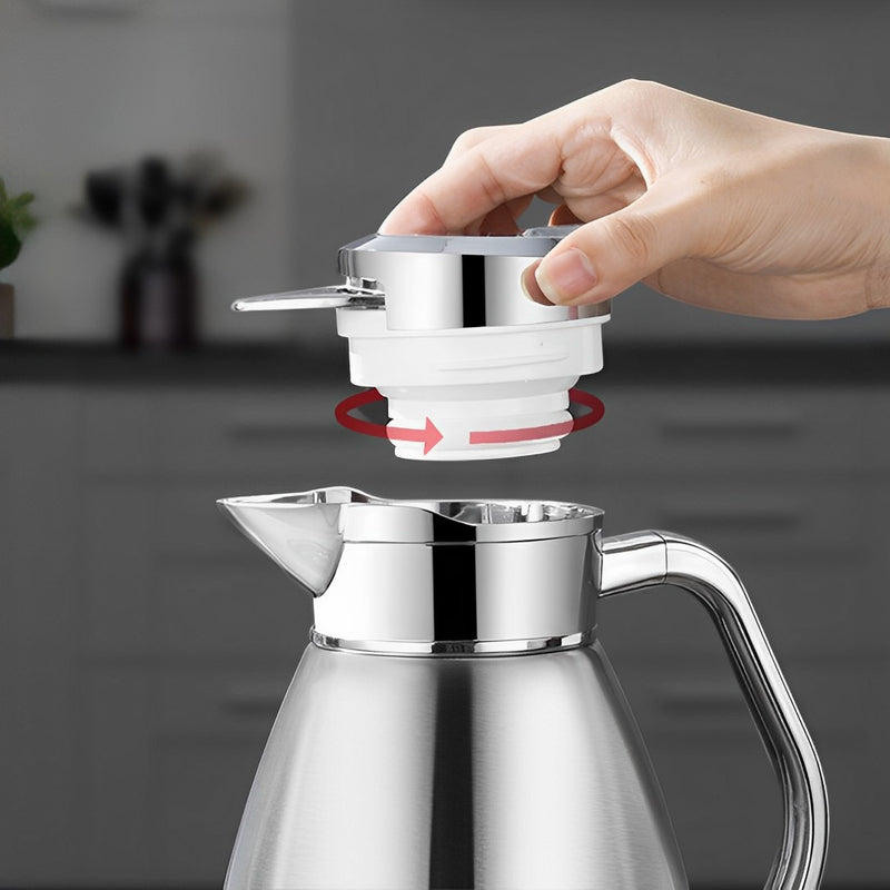 2.3L Stainless Steel Insulated Vacuum Flask Spill Proof Lid Coffee Water Jug