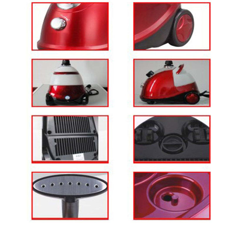 2X Garment Steamer 1.8L 1800W 60 Minute Steam Portable Red