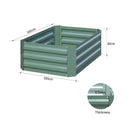 100cm Square Galvanized Iron Raised Garden Bed Planter Box Green Outdoor