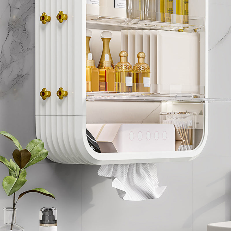 White 3 Tier Cosmetic Storage Rack Vanity Tray Organizer ABS Material 40cm
