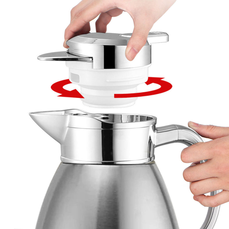 2X 2.3L Stainless Steel Double Wall Vacuum Thermal Flask Silver