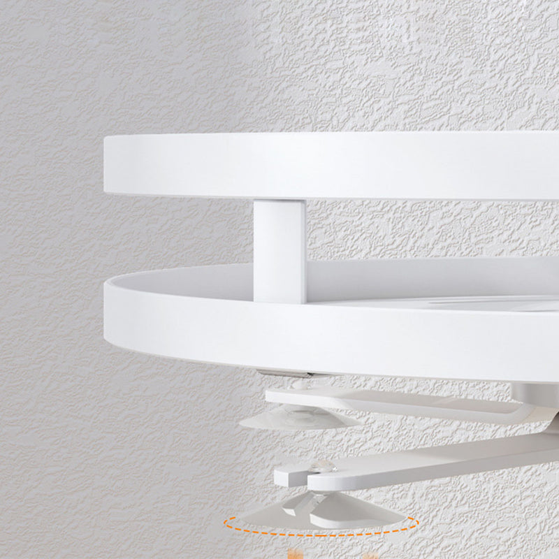2X 3 Tier White Carbon Steel Rotating Round Kitchen Spice Rack Countertop