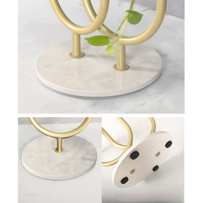 U Shaped Metal Plant Stand 4 Tier Gold Marble Base 32x20x100cm Removable Trays