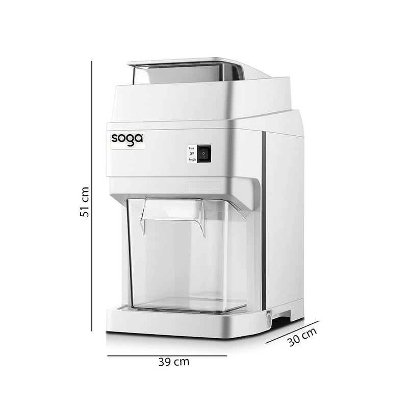 2X 300W Electric Ice Shaver Crusher Commercial Pvc Metal 120Kg Per Hour White