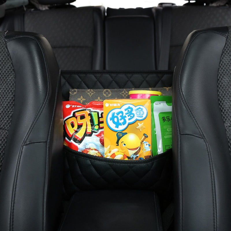 2X Black Leather Car Organizer Backseat Hanging Storage Bag Easy Clean Durable