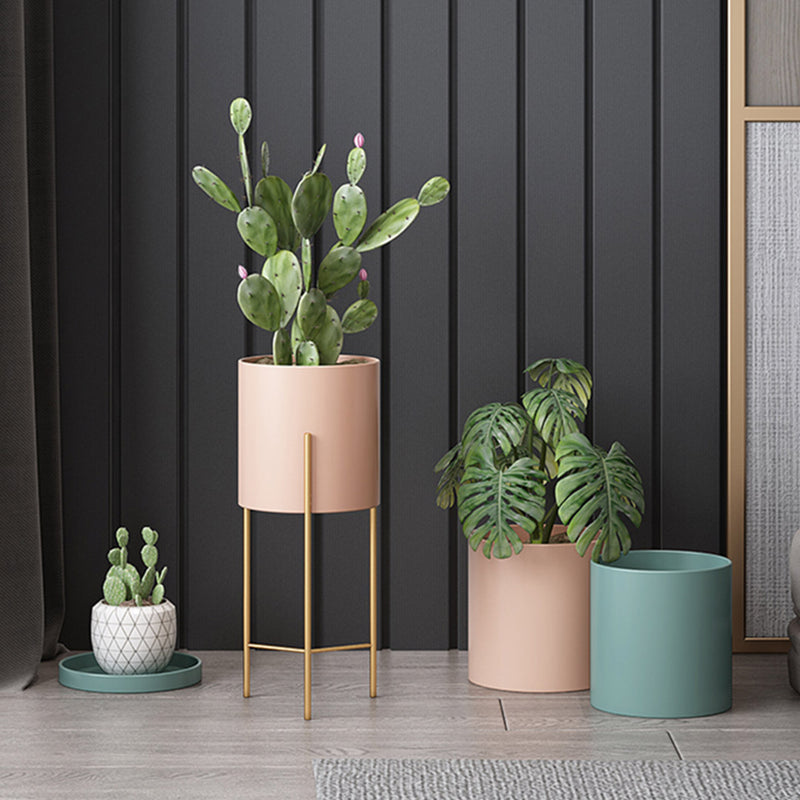 2X 2 Layer 42cm Gold Iron Plant Stand Pink Enamel Pot Corner Indoor