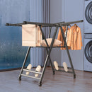 1.4m Portable Aluminum Clothes Drying Rack Foldable Space-Saving Laundry Holder