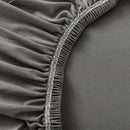 1-Seater Grey Sofa Cover Stretch Couch Protector Polyester Slipcover Home Decor