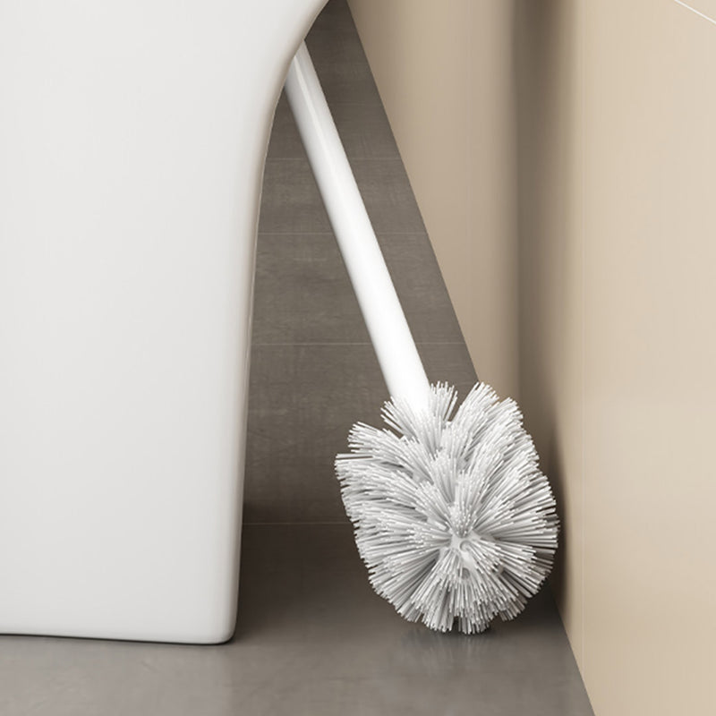 2X Wall Mounted Aluminum Toilet Brush With Holder 27cm White Rust Resistant