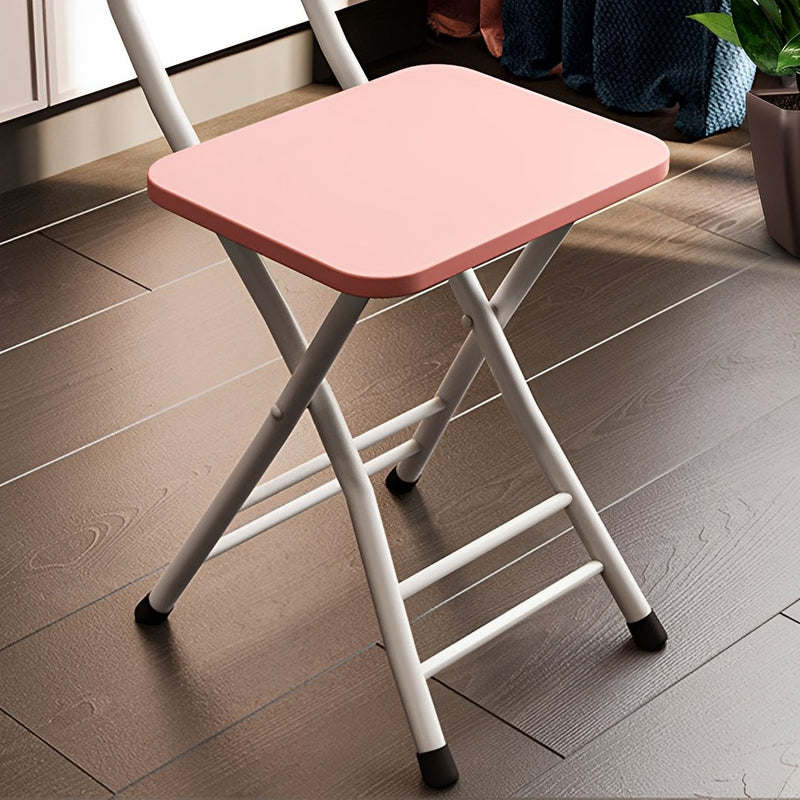 Pink Foldable Chair Mdf Aluminum Legs Lightweight Space Saving Portable Set of 2