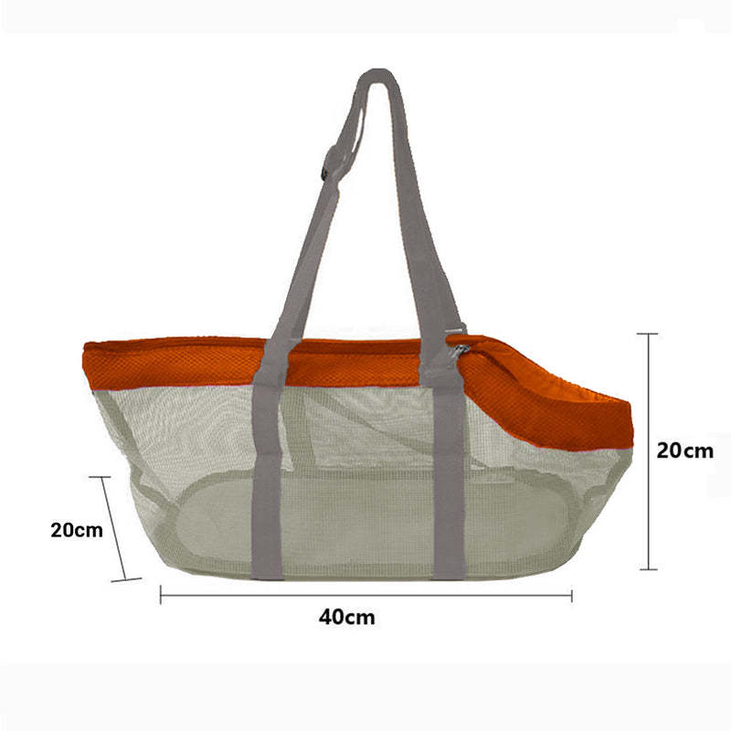 2X Orange Pet Carrier Bag PVC Mesh Breathable Travel Tote Pouch For Dog Cat