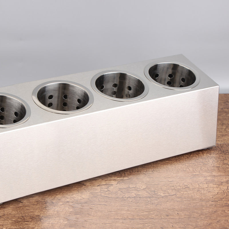 Stainless Steel Conical Utensils Holder 4 Holes Commercial Rust Resistant