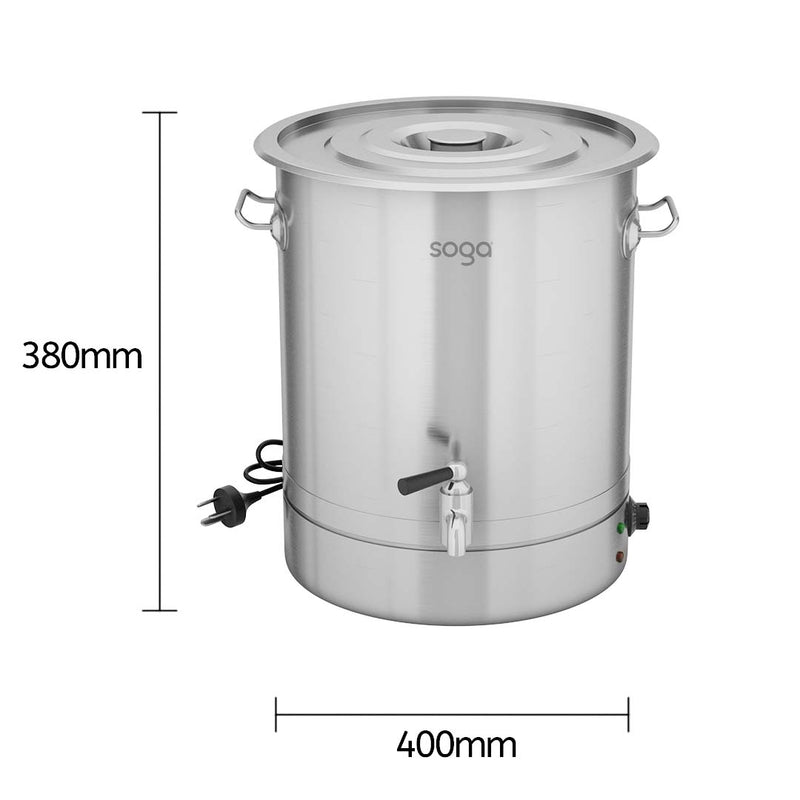 25L Stainless Steel Electric Urn 2200W Commercial Water Boiler Home Cooking