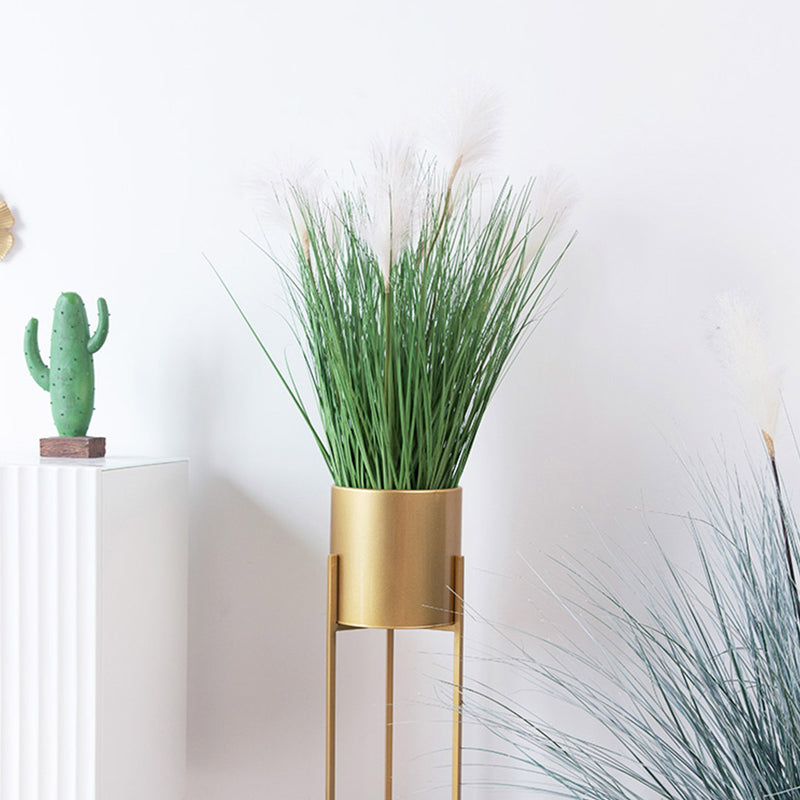 Artificial Potted Bulrush Grass Plant 110cm Realistic Indoor Outdoor Green White