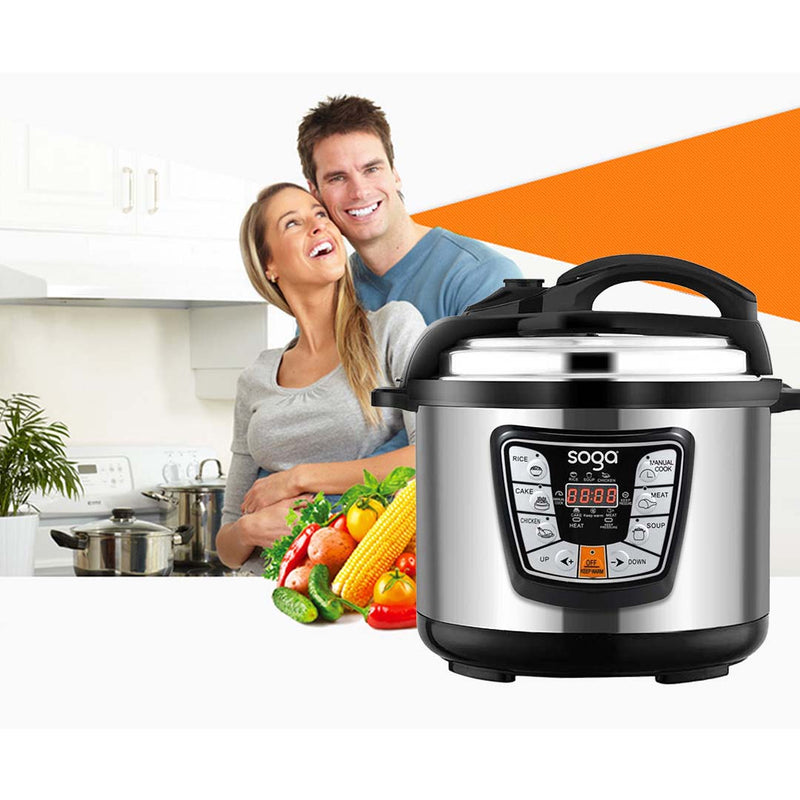2X 10L Stainless Steel Electric Pressure Cooker Nonstick 1600W Programmable
