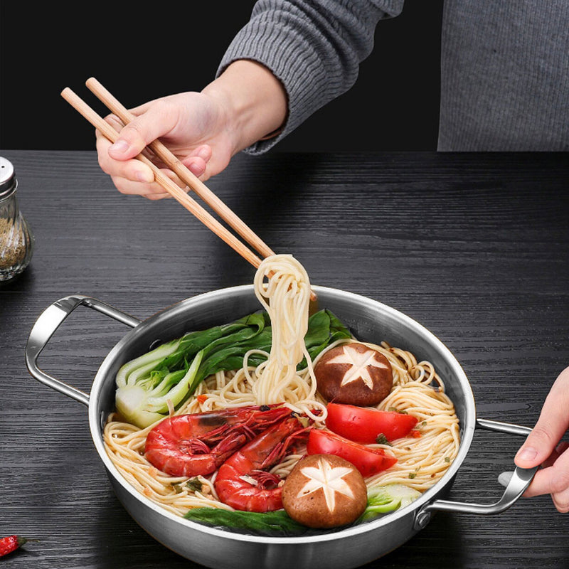 18cm Stainless Steel Stockpot Silver Nesting Design Gold Handles Dishwasher Safe