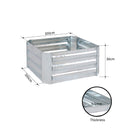 100cm Square Galvanized Raised Garden Bed Planter Box Silver Outdoor Use