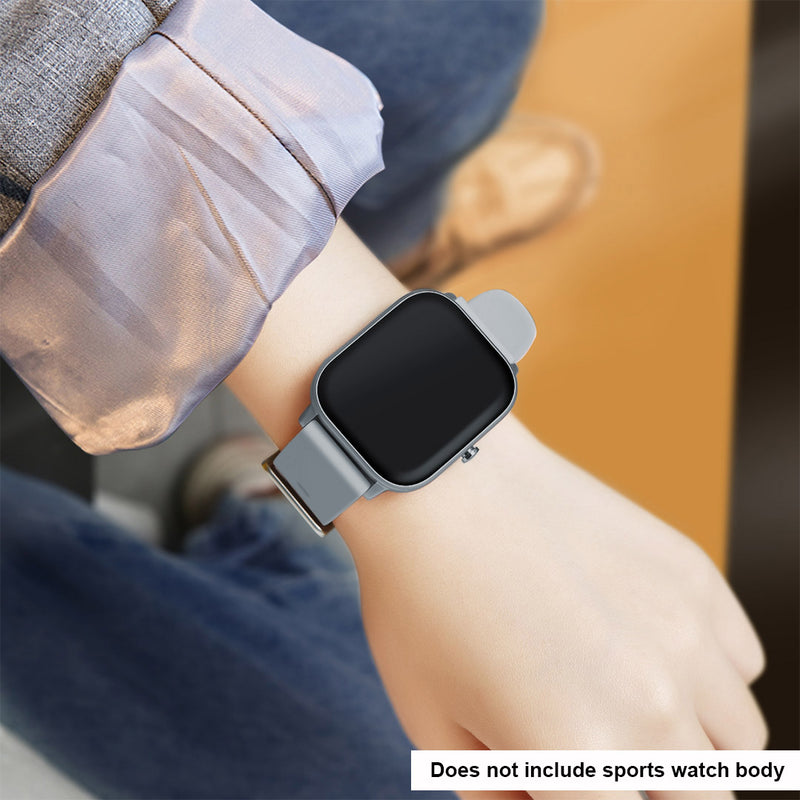 Silicone Replacement Watch Band Compatible Model P8 Waterproof Sweatproof Grey